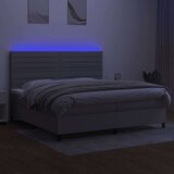  Box spring postelja z vzmetnico LED sv. siva 200x200 cm blago, (20929812) | Shoptok.si
