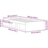  Okvir kreveta boja smeđeg hrasta 90 x 190 cm | shoptok.hr