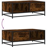 vidaXL Stolić za kavu boja dimljenog hrasta 90x57x35 cm drvo i metal | shoptok.hr