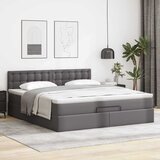  Otomanski krevet s madracima i LED sivi 180x200 cm umjetna koža | shoptok.hr