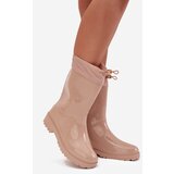 Boto Beige Women's Rain Boots With Elastic Kessia | shoptok.hr