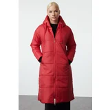 Trendyol Red Hooded Water Repellent Long Regular Fit Puffer Jacket