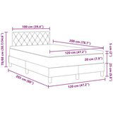 Box Spring Krevet s Madracem Tamno Siva 120x200 cm Baršun | shoptok.hr