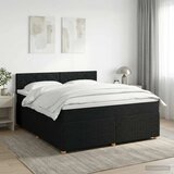  Boxspring krevet s madracem Crna 160 x 200 cm Tkanina - Crna 160 x 200 cm Dizajn s rombovima Cijene