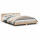 vidaXL Posteljni okvir z vzglavjem 150x200 cm trdna borovina Cene