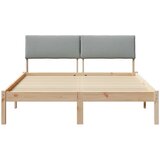  Okvir kreveta s uzglavljem Smeđa i svijetlo siva 160 x 200 cm | shoptok.hr