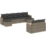  9-dijelni set vrtnih sofa od poliratana s jastucima sivi | shoptok.hr