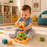 Interaktivna igračka žirafa sa zvečkama - zeleno/žuta | shoptok.hr