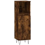 vidaXL Kopalniška omarica dimljeni hrast 30x30x100 cm inženirski les | Shoptok.si