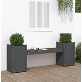 vidaXL Klop z visoko gredo siva 180x36x63 cm trdna borovina Cene