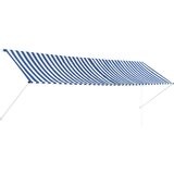 Maison Chic Zložljiva tenda - Senčniki 400x150 cm modra in bela, (22038533) | Shoptok.si
