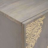 Ormarić Komoda Siva i zlatna 60 x 33 x 75 cm Čvrsto drvo manga | shoptok.hr