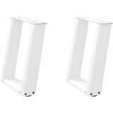  Noge za klubsko mizico v obliki črke U, 2 kosa, bele, 28 x (42-43) cm, jeklo, (22123490) | Shoptok.si