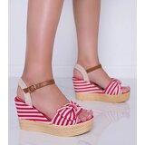 D/CEO Red/white wedge sandals Holiday Vibes Cene