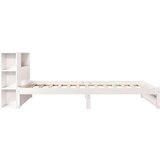 vidaXL Knjižna postelja brez vzmetnice bela 100x200 cm trdna borovina | Shoptok.si