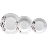 Ad trend 18-delni set krožnikov, rjavo-modra roža, porcelan Cene