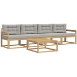  Set vanjskih sofa s jastukom 4 pcs Bijela i svjetlosiva | shoptok.hr
