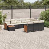 vidaXL 11-dijelni set vrtnih sofa od poliratana s jastucima crni | shoptok.hr