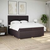  Krevet s oprugama i madracem tamnosmeđi 200x200 cm od tkanine | shoptok.hr