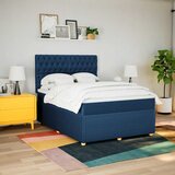  Krevet s oprugama i madracem plavi 140x200 cm od tkanine | shoptok.hr