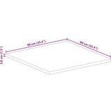  Stolna ploča 90x90x3 8 cm četvrtasta masivno obnovljeno drvo | shoptok.hr