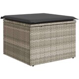  Vrtni tabure s jastukom svijetlosivi 55x55x37 cm od poliratana | shoptok.hr