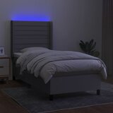  box spring s madracem LED svjetlosivi 100x200 cm tkanina | shoptok.hr