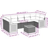  8-dijelni set vrtnih sofa od poliratana s jastucima sivi | shoptok.hr