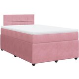 vidaXL Box spring postelja z vzmetnico roza 120x190 cm žamet, (21321214) | Shoptok.si