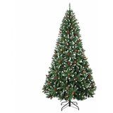  Umjetno božićno drvce zeleno s kuglicama 240 cm 300 LED lampica - Zelena sa zaleđenim vrhovima Ø 120 x 240 cm s 300 LED žarulja | shoptok.hr