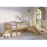 Vipack Podignuti dječji krevet od masivne bukve s toboganom s podnicom 90x200 cm u prirodnoj boji Forrest – | shoptok.hr