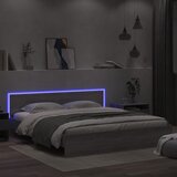 vidaXL Posteljni okvir z vzglavjem in LED siva sonoma 180x200 cm Cene