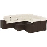vidaXL 9-dijelni set vrtnih sofa s jastucima poliratan smeđi | shoptok.hr