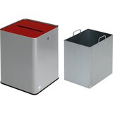 VAR Zbiralnik papirja, skladen z GDPR, VxŠxG 420 x 320 x 320 mm, srebrne / rdeče barve | Shoptok.si