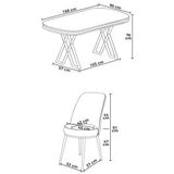 Hanah home lai - black marble, chrome, cappuccino black marblechromecappuccino dining table & chairs set (7 pieces) | Eponuda.com