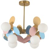 Brilagi - Luster na štangu BALMO 8xG9/9W/230V prečnik 60 cm zlatna/plava/ružičasta | Eponuda.com