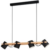 Eglo visilica Hornwood 43424, 4x E27, 110 cm, crna/krem/drvo | shoptok.hr