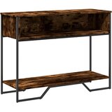 Maison Chic konzolna miza - miza ob steni dimljen hrast 100x35x74,5 cm inženirski les, (21786275) Cene