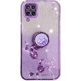 INORCO Za Samsung Galaxy M32 (globalna različica) 4G/Galaxy M22 bleščeč cvetlični vzorec TPU ovitek za telefon s prelivom in okrasnim kamenčkom s stojalom, (22036456) Cene
