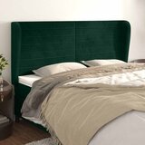  Uzglavlje s ušima tamnozeleno 163x23x118/128 cm baršunasto | shoptok.hr