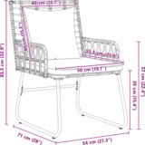 vidaXL Vrtni set za objed 3 pcs Crna, Antracit 113 x 69 x 83 cm | shoptok.hr