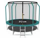  Vrtni trampolin Premium Yump 312 cm (10ft) s unutarnjom mrežom i ljestvama - tirkizbu | shoptok.hr