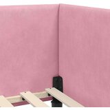 vidaXL Kotna postelja Drugo Roza 100 x 200 cm Samet in sodobno leseno | Shoptok.si