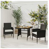  3-dijelni vanjski blagovaonski set od poliratana crni | shoptok.hr