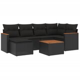 Maison Chic Seti vrtnega pohištva - Vrtna garnitura - Vrtni pohištvo set 7-delna z blazinami črn poli ratan, (21802037) | Shoptok.si