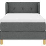vidaXL Box Spring Krevet s Madracem u Tamnosivoj boji, 90x190 cm, Tkanina | shoptok.hr
