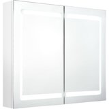 Maison Chic LED Kopalniška omarica - Kopalniški kabinet z ogledalom sijoče bela 80x12x68 cm, (21794896) | Shoptok.si