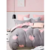 Mila Home Ružičasta/smeđa posteljina za bračni krevet/za produženi krevet od renforce pamuka s uključenom plahtom/4-dijelna 200x220 cm Beloved –