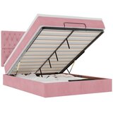  Otomanski krevet s madracem&LED ružičasti 140x190 cm baršunasti | shoptok.hr