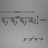 BRILONER 2049-044 - RETRO spot svetlo 4xE14/40W/230V, sivo | Eponuda.com